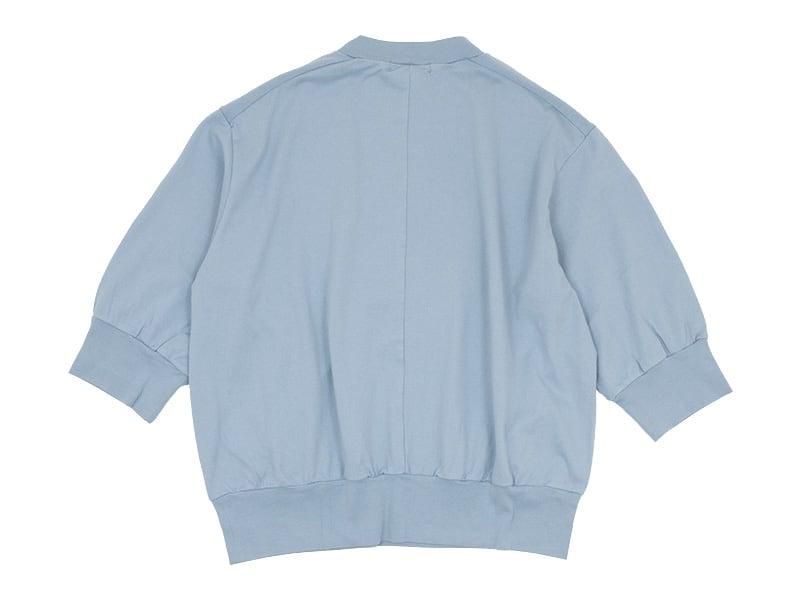 homspun 40/2天竺 六分袖プルオーバー アイスブルー homspun