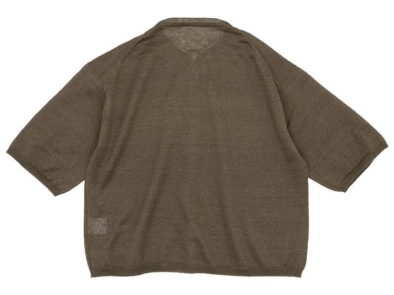 Atelier d'antan Fescaʥե Linen Knit No Collared OLIVE