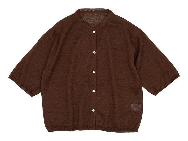 Atelier d'antan Fescaʥե Linen Knit No Collared DARK BROWN