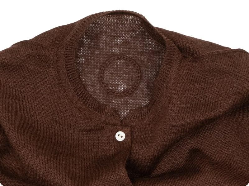Atelier d'antan Fescaʥե Linen Knit No Collared DARK BROWN