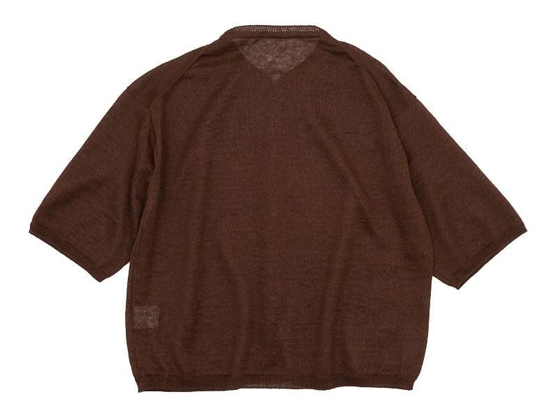 Atelier d'antan Fescaʥե Linen Knit No Collared DARK BROWN