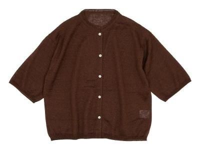 Atelier d'antan Fescaʥե Linen Knit No Collared DARK BROWN