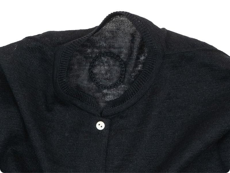 Atelier d'antan Fescaʥե Linen Knit No Collared BLACK