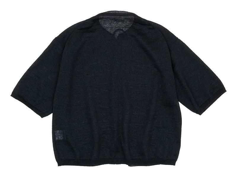 Atelier d'antan Fescaʥե Linen Knit No Collared BLACK