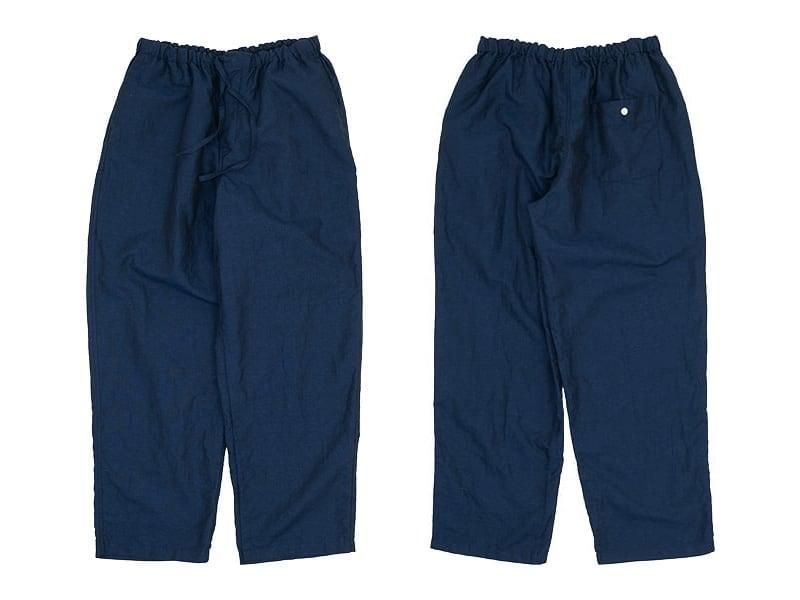 Charpentier de Vaisseau Barba Cotton Linen Drawstring Pants NAVY