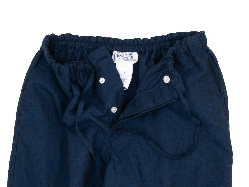 Charpentier de Vaisseau Barba Cotton Linen Drawstring Pants NAVY
