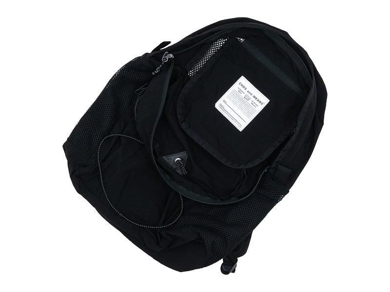 ENDS and MEANS Packable Back Pack TRUE BLACK