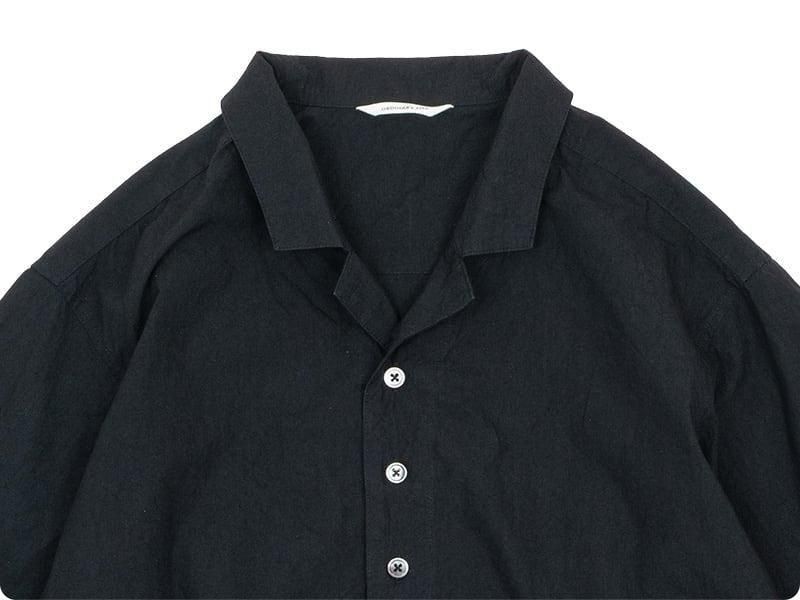 ordinary fits OPEN COLLAR SHIRTS BLACK