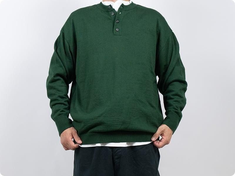 maillot mature boundary henley sweater GREEN