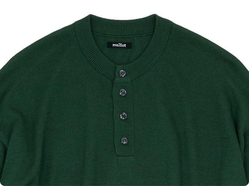 maillot mature boundary henley sweater GREEN