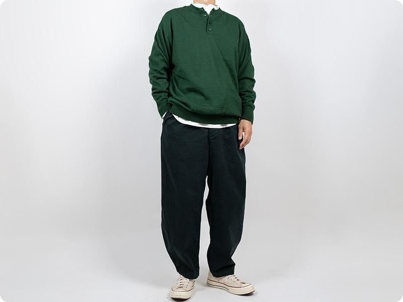 maillot mature boundary henley sweater GREEN
