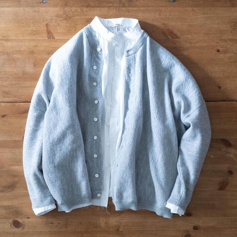 ordinary fits BARBER CARDIGAN LIGHT GRAY