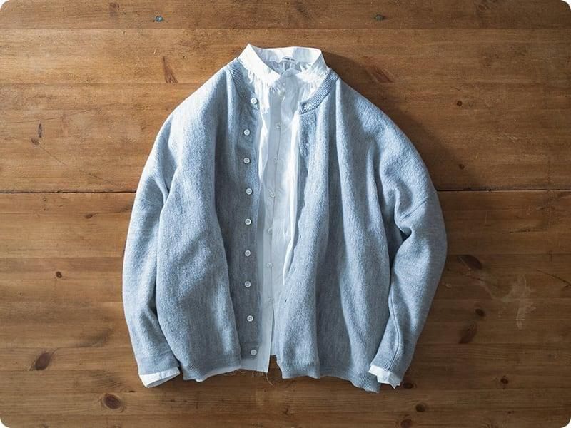ordinary fits BARBER CARDIGAN LIGHT GRAY