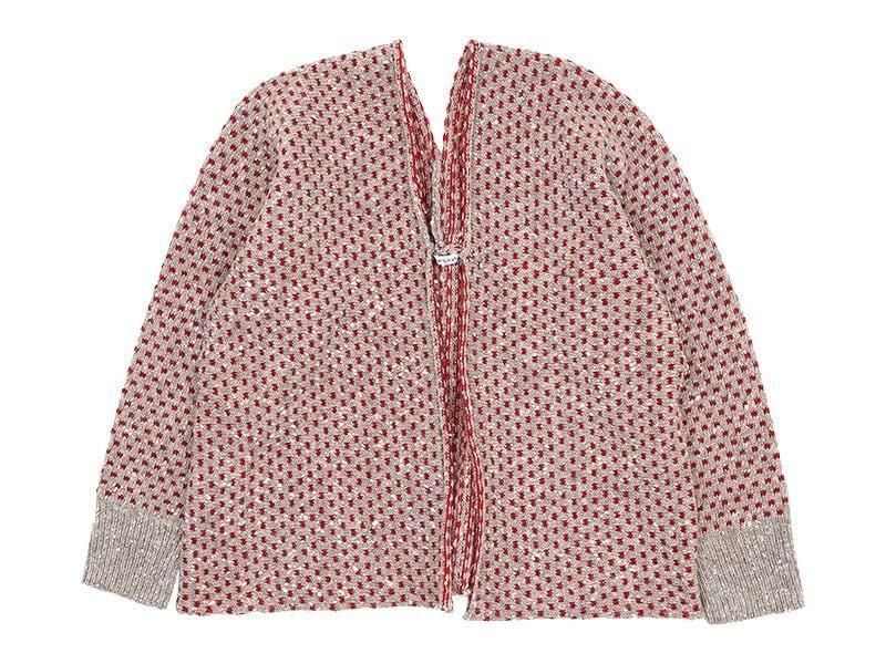 homspun ナチュラルネップジャガードカーディガン ベージュ homspun