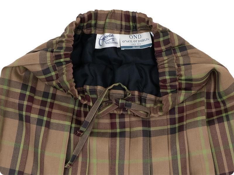 Charpentier de Vaisseau Bride O'neil of Dublin Kilt SkirtL-77 BEIGE x BROWN CHECK