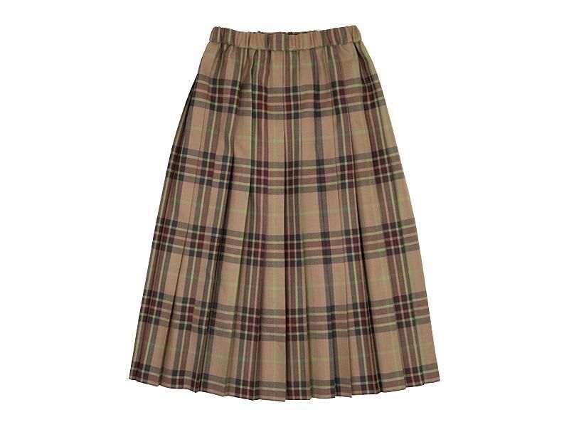 Charpentier de Vaisseau Bennett O'neil of Dublin Kilt SkirtL-85 BEIGE x BROWN CHECK