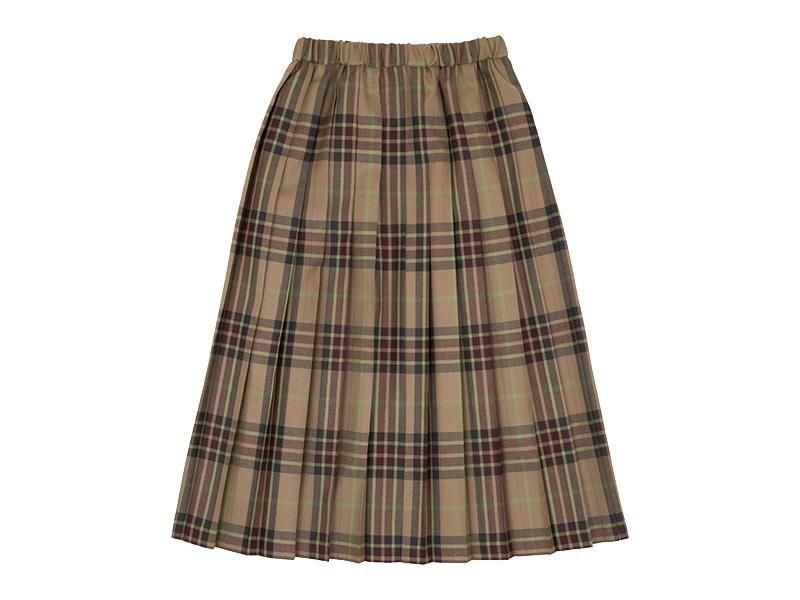 Charpentier de Vaisseau Bennett O'neil of Dublin Kilt SkirtL-85 BEIGE x BROWN CHECK