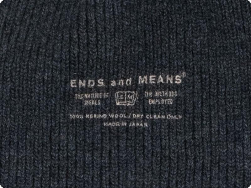 ENDS and MEANS Whole Garment Grandpa Knit Cap Mix Black