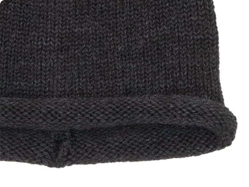 ENDS and MEANS Roll Up Wool Knit Cap Mix Chacoal Brown