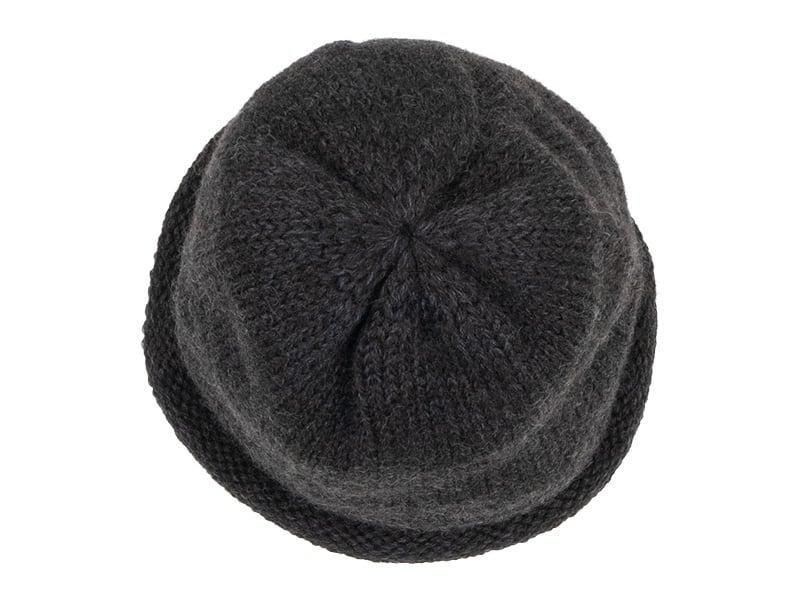 ENDS and MEANS Roll Up Wool Knit Cap Mix Chacoal Brown