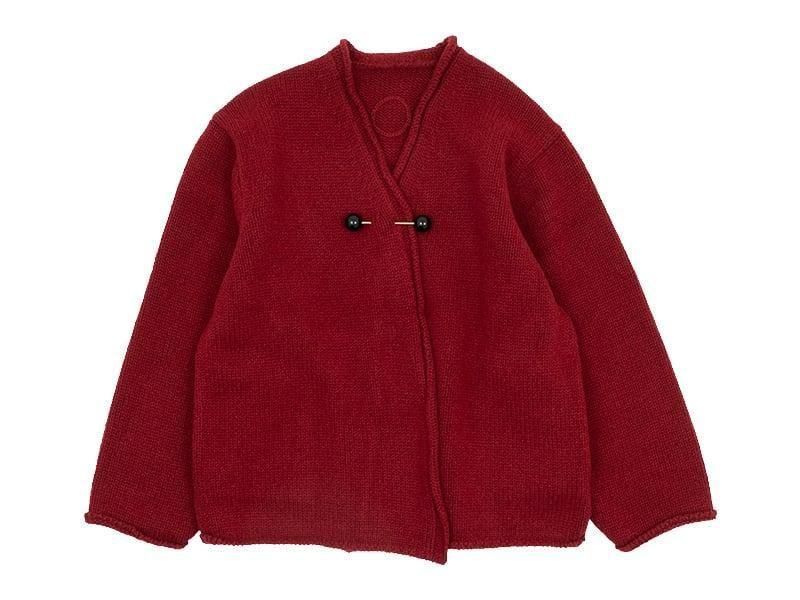 Atelier d'antan Degasʥɥ Wool Knit Cardigan DARK RED