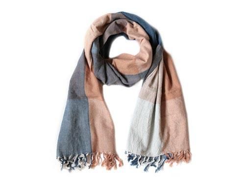 niki-toto KHADI TOWEL BLUE x BEIGE BIG CHECK