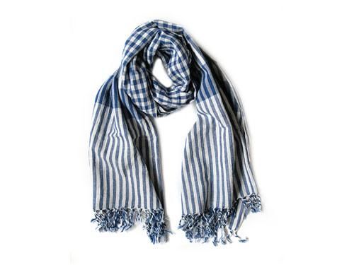 niki-toto KHADI TOWEL BLUE x BLUE CHECK