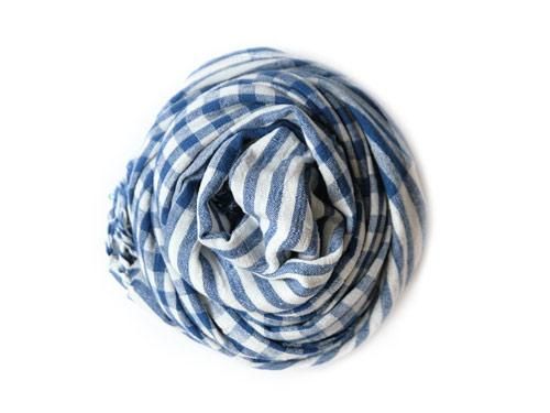 niki-toto KHADI TOWEL BLUE x BLUE CHECK