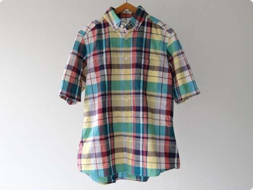 maillot Sunset madras check B.D. s/s shirts BLUE MADRAS