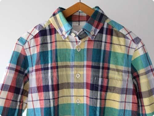 maillot Sunset madras check B.D. s/s shirts BLUE MADRAS