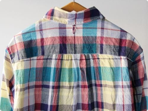 maillot Sunset madras check B.D. s/s shirts BLUE MADRAS