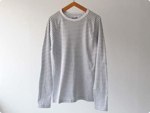 Charpentier de Vaisseau STRIPES LONG SLEEVES CUTSEW GRAY x WHITE