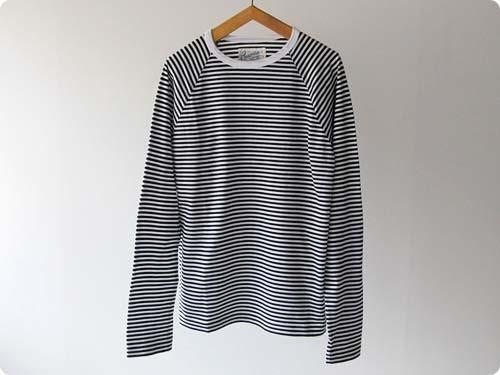 Charpentier de Vaisseau STRIPES LONG SLEEVES CUTSEW BLACK x WHITE