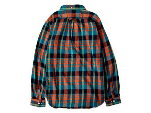 dip COTTON FLANNEL CHECK SHIRTS ORANGE
