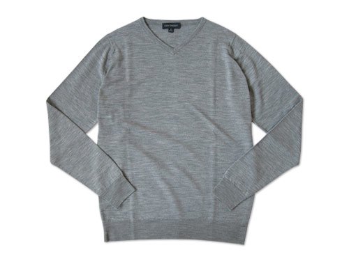 JOHN SMEDLEY Vネックニット SILVER