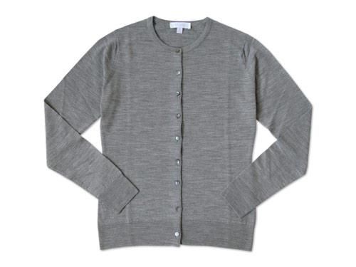 JOHN SMEDLEY クルーネックカーディガン SILVER JOHN SMEDLEY