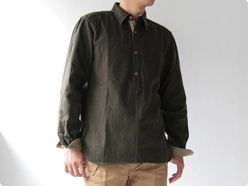 TATAMIZE P/O SHIRTS WOOL OLIVE