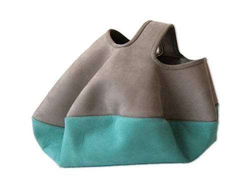 ߥ circle bag mini 2LIGHT GRAY x TURQUOISE