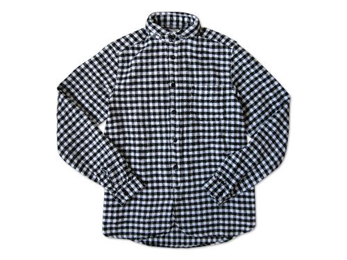 maillot Cotton flannel gingham round collar work shirts BLACK x OFF