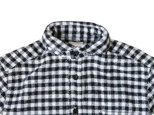 maillot Cotton flannel gingham round collar work shirts BLACK x OFF