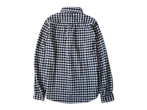 maillot Cotton flannel gingham round collar work shirts BLACK x OFF