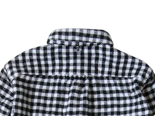 maillot Cotton flannel gingham round collar work shirts BLACK x OFF
