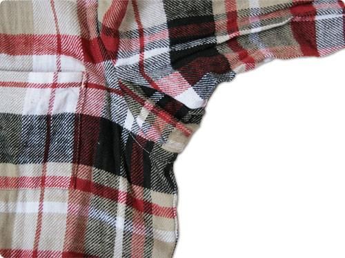 maillot Cotton flannel roll collar check B.D. shirts RED