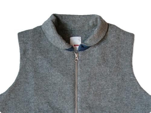 dip wool zip vest GRAY