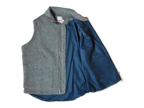 dip wool zip vest GRAY