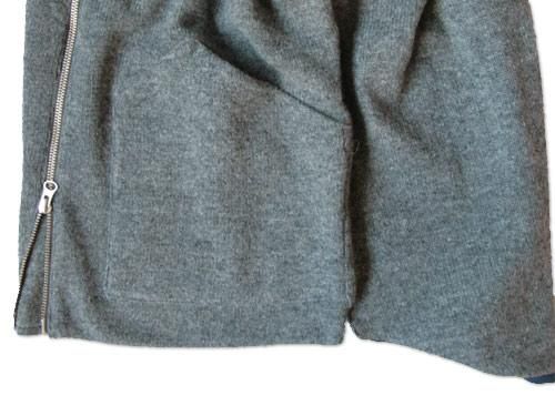 dip wool zip vest GRAY