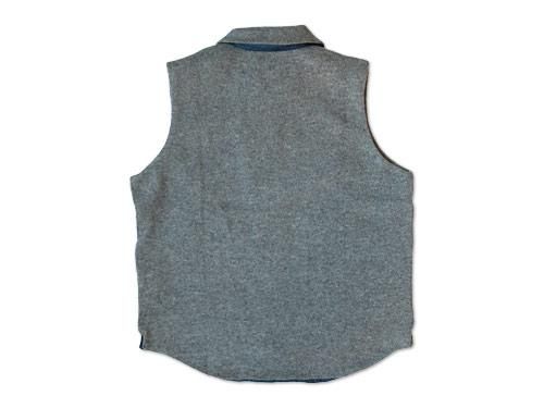 dip wool zip vest GRAY