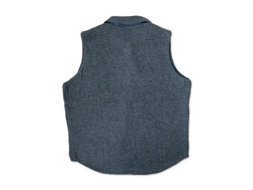 dip wool zip vest BLUE