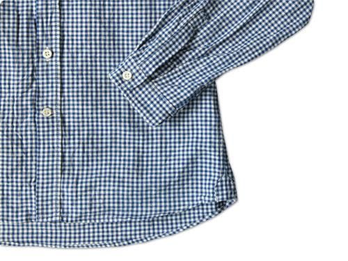 maillot sunset gingham small collar shirts BLUE x WHITE