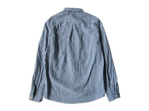 maillot sunset gingham small collar shirts BLUE x WHITE